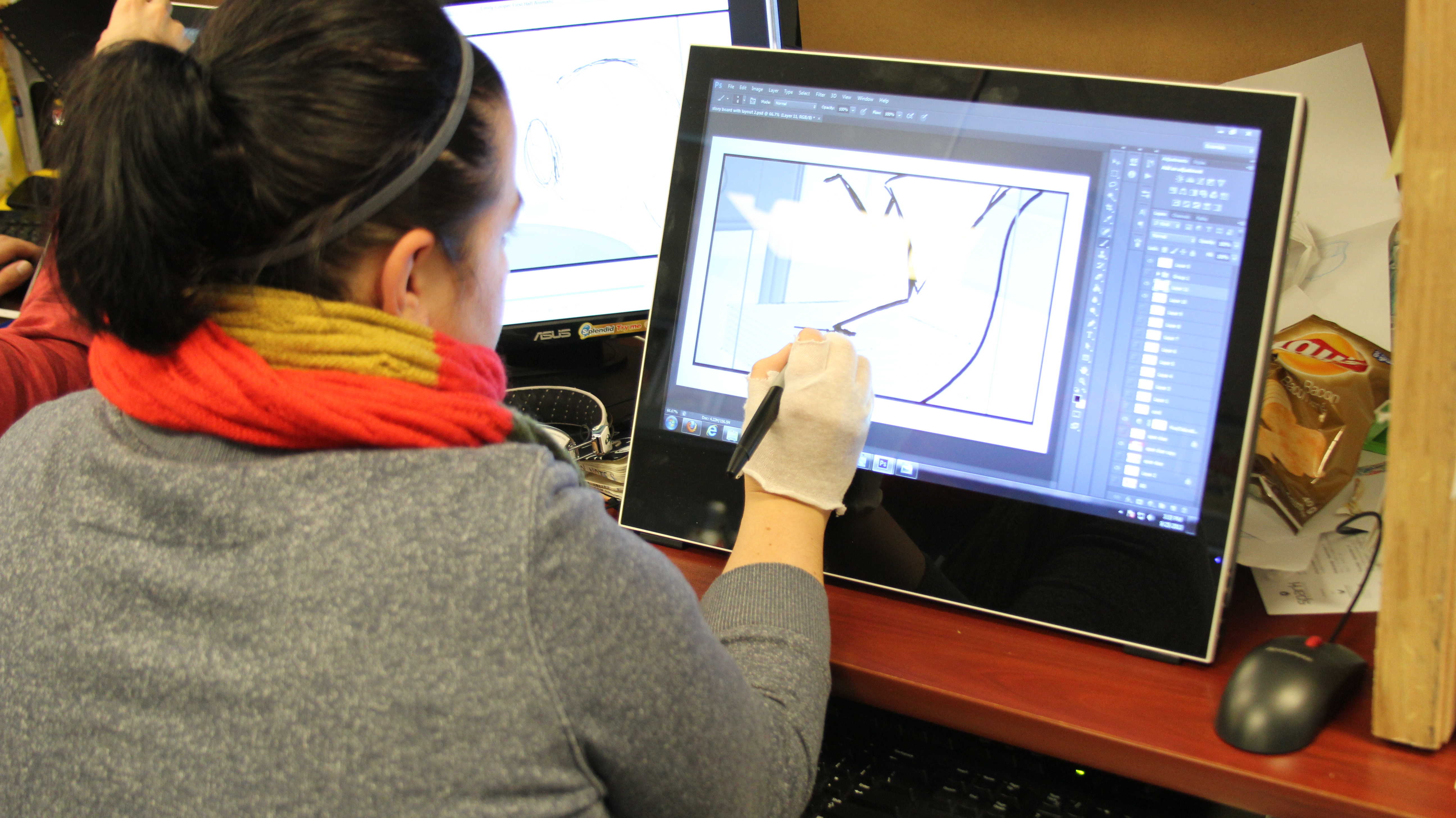 2D Animation student using Yiynova tablet - Vancouver Institute of Media  Arts