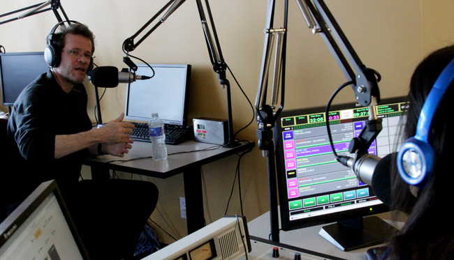 Yann Martel in Broadcasting studio