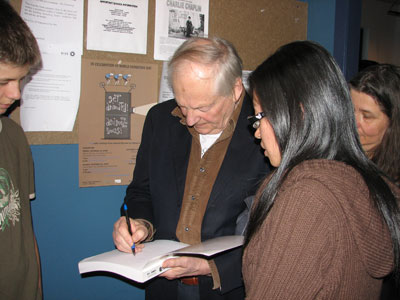 Richard Williams autographs copies of The Animator's Survival Kit for our students.