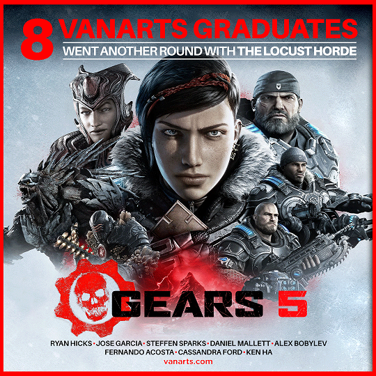 Gears 5 game art credits by VanArts students