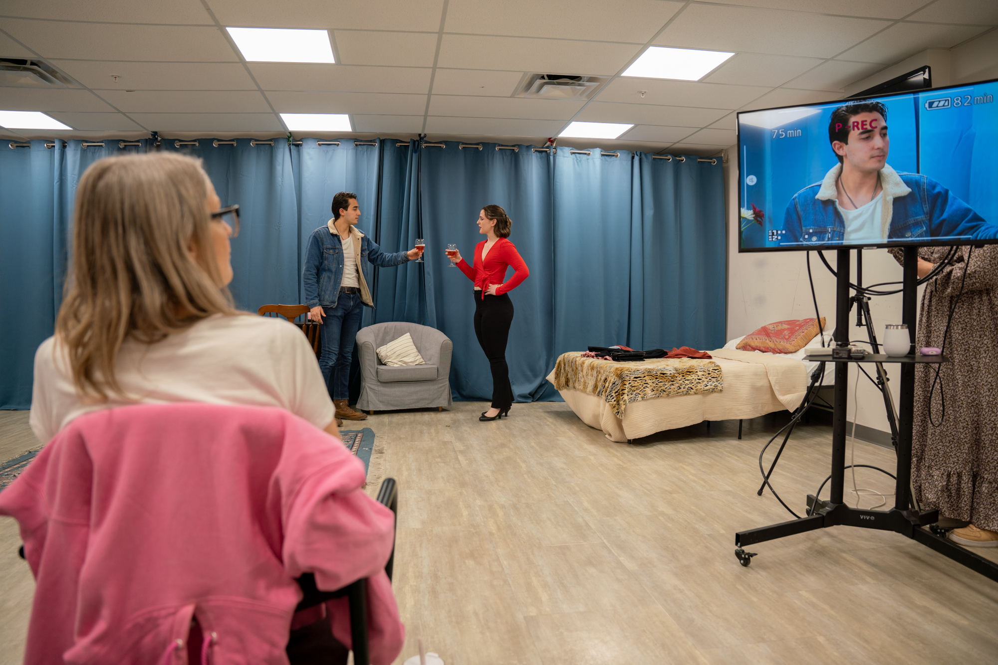 Acting student being instructed by Chilton Crane
